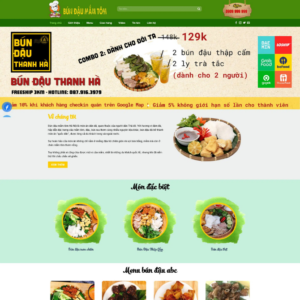 Website Quán Bún Đậu Mắm Tôm