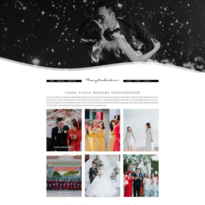 Tính năng nổi bật của Website Studio 06 Website Studio 06 thuộc danh mục Website Dịch Vụ. Giao diện được thiết kế theo phong cách studio chụp ảnh – quay phim cưới nghệ thuật, bố cục tập trung vào hình ảnh lớn, gallery ảnh cưới nổi bật và video cinematic chủ đạo. Tông màu trắng – đen kết hợp hình ảnh cảm xúc tạo nên không gian tinh tế, sang trọng và đậm chất nghệ thuật. Các khối nội dung được sắp xếp tối giản, giúp khách hàng dễ dàng cảm nhận phong cách studio và xem các sản phẩm tiêu biểu. • Banner hình ảnh cảm xúc nổi bật: Bố cục ảnh lớn đầu trang làm nổi bật khoảnh khắc cưới và phong cách nghệ thuật của studio. • Gallery ảnh cưới chuyên nghiệp: Hiển thị bộ sưu tập ảnh cưới, ảnh gia đình và ảnh concept theo dạng lưới trực quan. • Bố cục kể câu chuyện hình ảnh: Sắp xếp ảnh theo từng dự án, từng concept giúp truyền tải cảm xúc tự nhiên. • Video cưới cinematic nổi bật: Tích hợp video highlight cưới với bố cục trung tâm, tăng trải nghiệm thị giác. • Thiết kế tối giản, tập trung nội dung: Hạn chế chi tiết thừa, làm nổi bật hình ảnh và sản phẩm studio. • Menu điều hướng rõ ràng: Phân chia các mục wedding, portraits, family, about và contact thuận tiện sử dụng. • Footer đầy đủ thông tin liên hệ: Hiển thị thông tin studio, mạng xã hội và liên kết nhanh cần thiết. Với bố cục tinh tế, tập trung vào hình ảnh và cảm xúc, Website Studio 06 phù hợp cho cá nhân, doanh nghiệp kinh doanh studio chụp ảnh – quay phim cưới cần một giao diện chuyên nghiệp để trưng bày sản phẩm và xây dựng thương hiệu.
