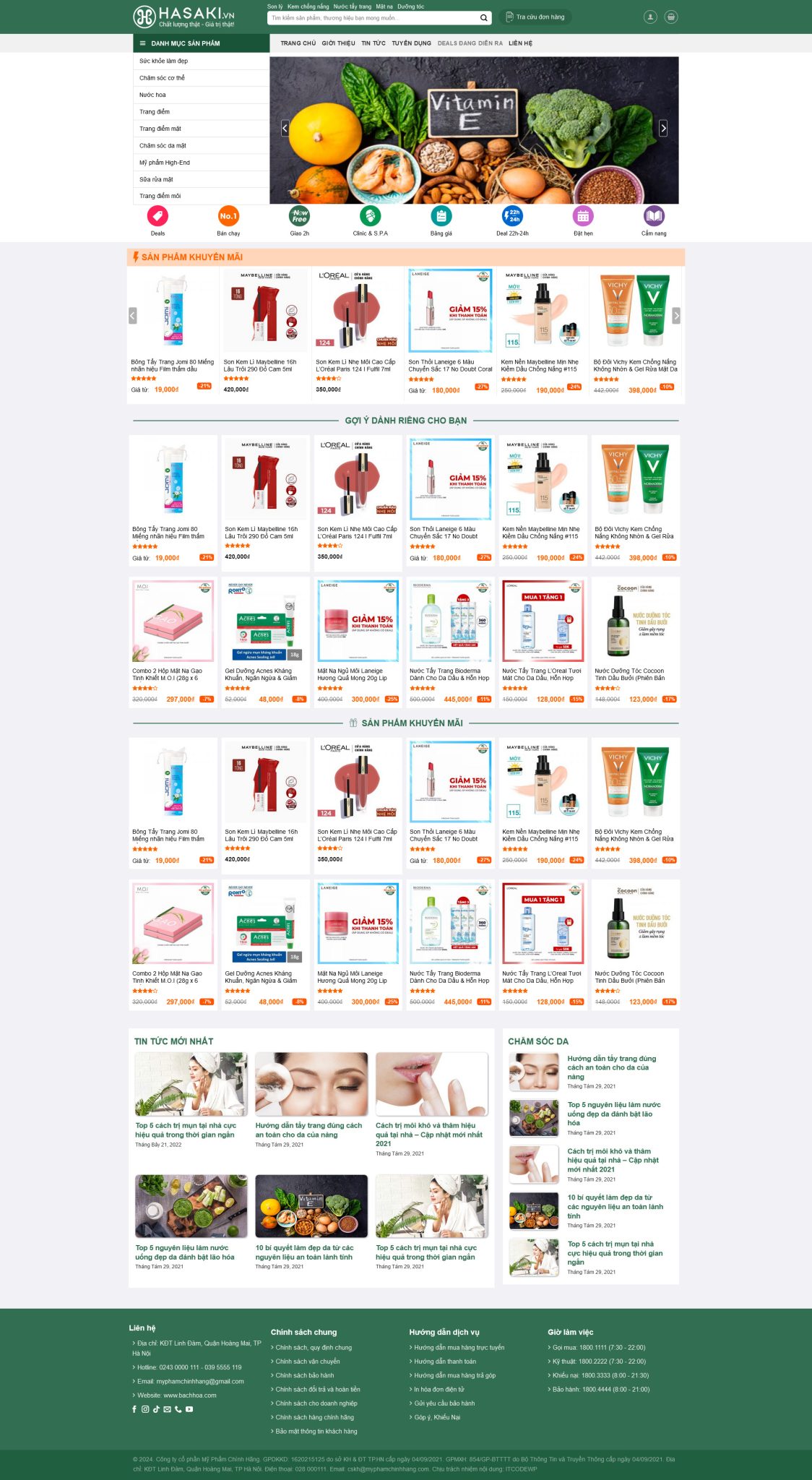 Website Bách Hóa Mỹ Phẩm 03 giao diện website bán mỹ phẩm và chăm sóc da chuyên nghiệp