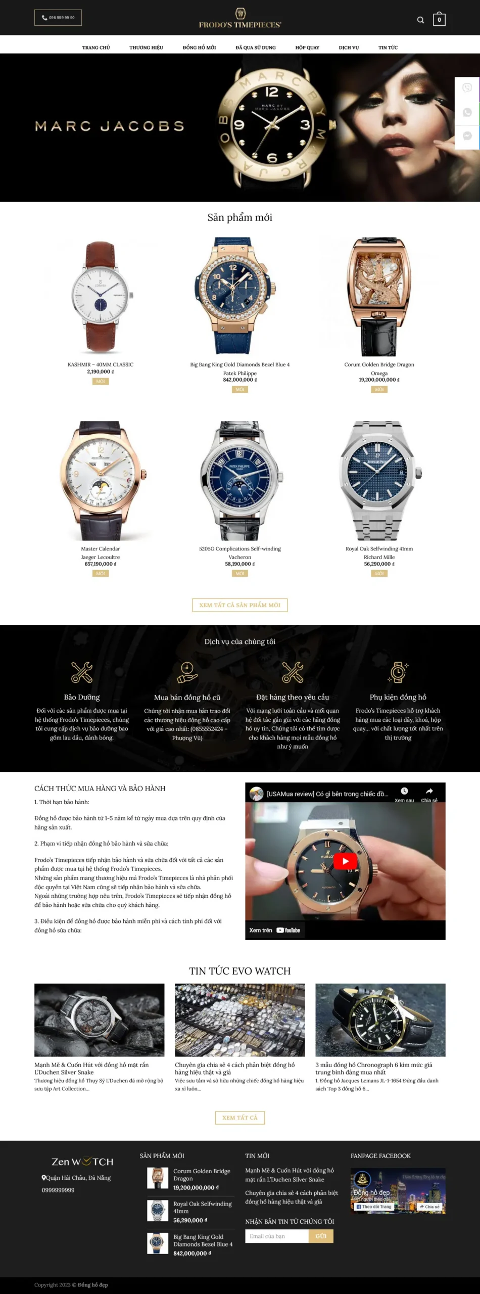 Website Bán Đồng Hồ Cao Cấp – giao diện website bán đồng hồ cao cấp chuyên nghiệp.