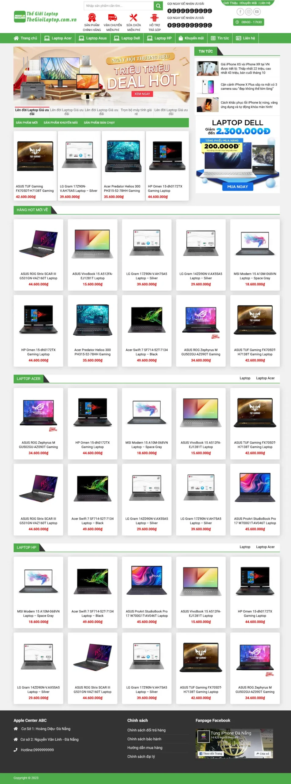 Website Bán Laptop 02 giao diện website bán laptop và máy tính chuyên nghiệp