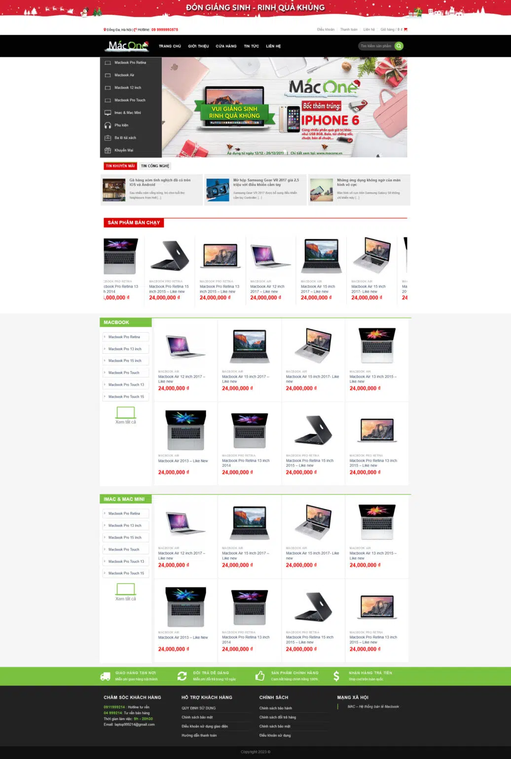 Website Bán Laptop Macbook giao diện website bán Macbook chuyên nghiệp cho cửa hàng máy tính