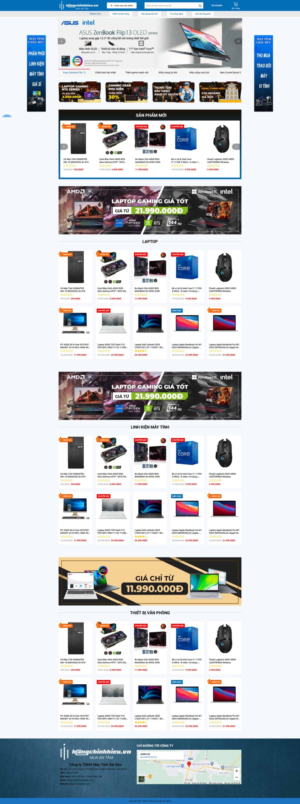 Website Bán Laptop Máy Tính giao diện website bán laptop và máy tính chuyên nghiệp