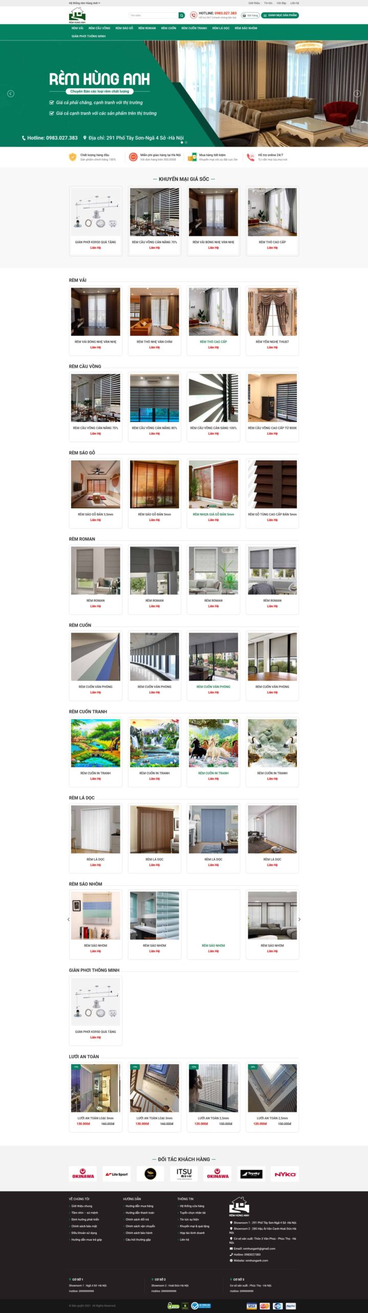 Website Bán Mành Rèm 02 giao diện website bán mành rèm hiện đại.