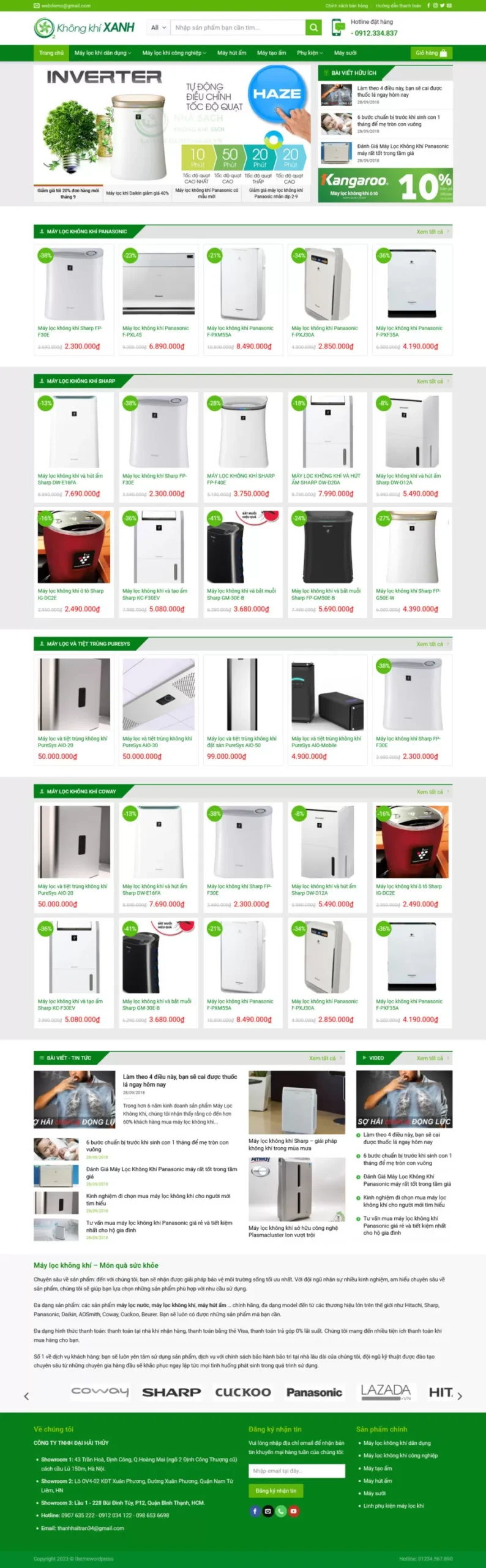 Website Bán Máy Lọc Khí 02 – giao diện website bán máy lọc không khí chuyên nghiệp