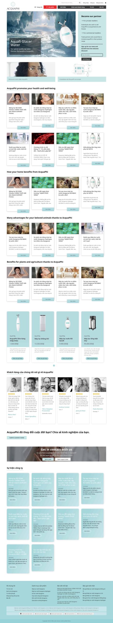 Website Bán Máy Lọc Nước 04 – giao diện website bán máy lọc nước Aquaphi chuyên nghiệp