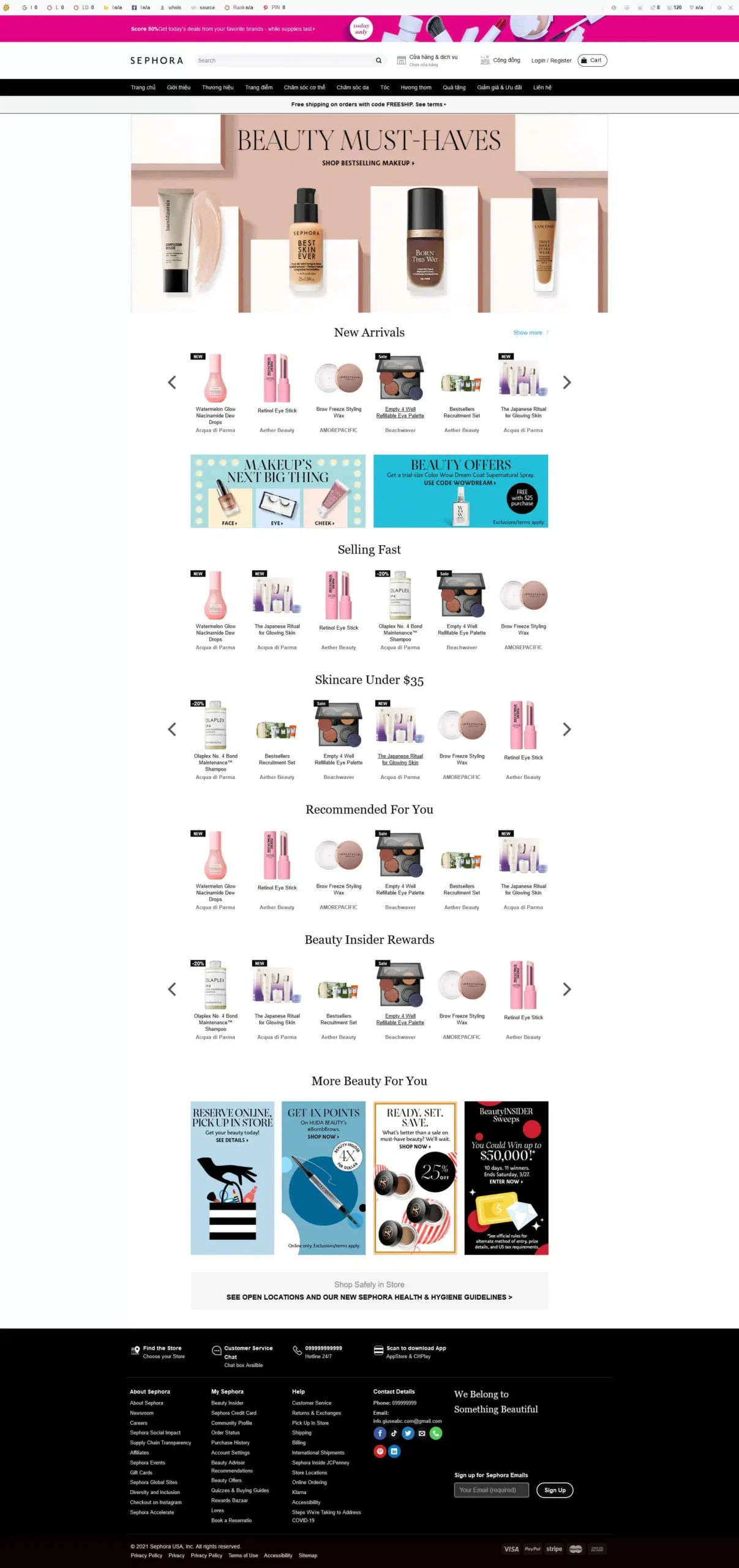 Website Bán Mỹ Phẩm 01 giao diện website bán hàng mỹ phẩm cao cấp chuyên nghiệp