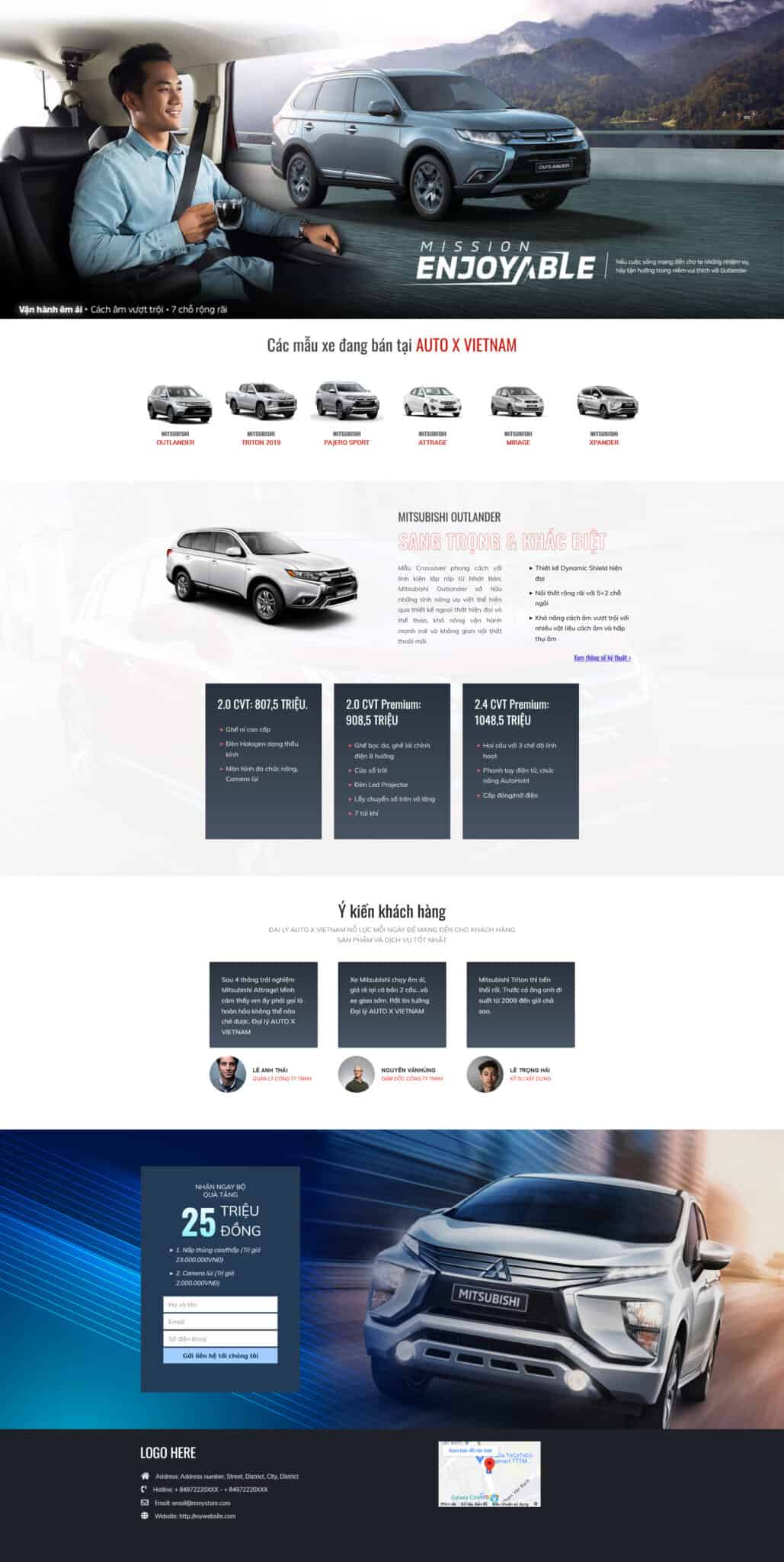 Website Bán Oto giao diện website bán xe ô tô chuyên nghiệp cho showroom và đại lý kinh doanh