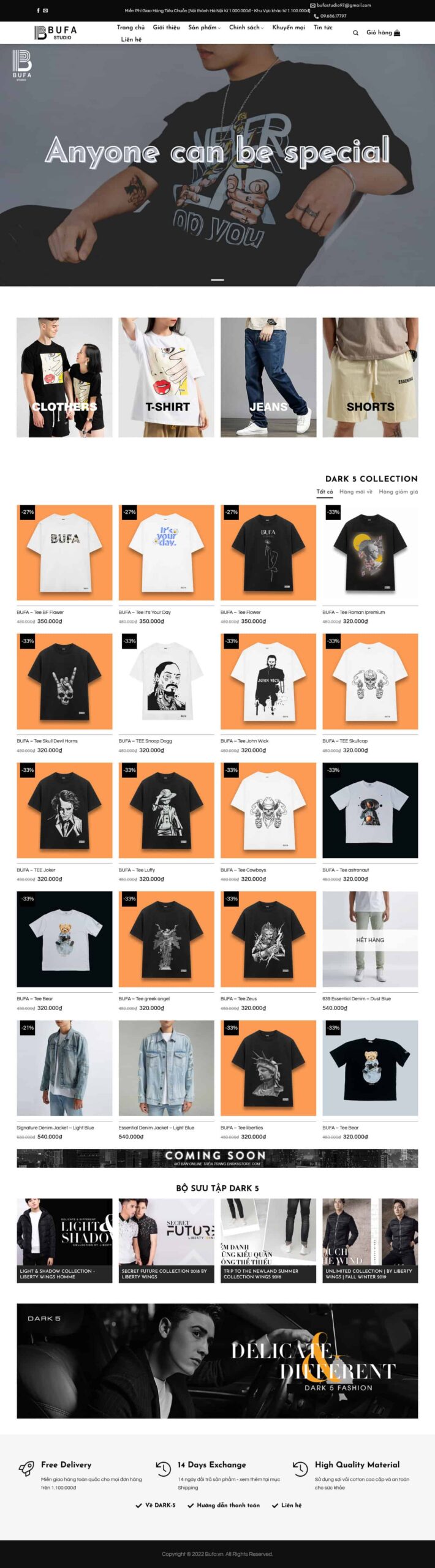 Website Bán Quần Áo mẫu website thời trang nam chuyên nghiệp