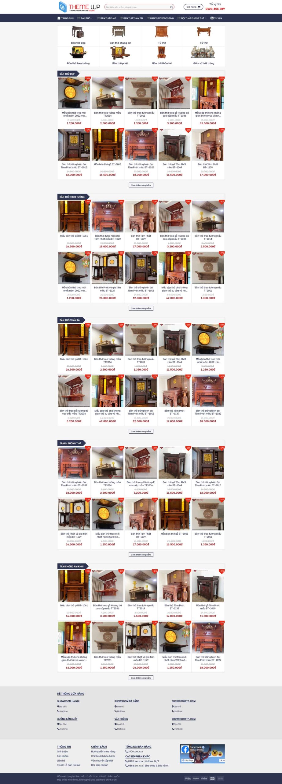 Website Bàn Thờ Cúng – giao diện bán bàn thờ và đồ thờ cúng chuyên nghiệp