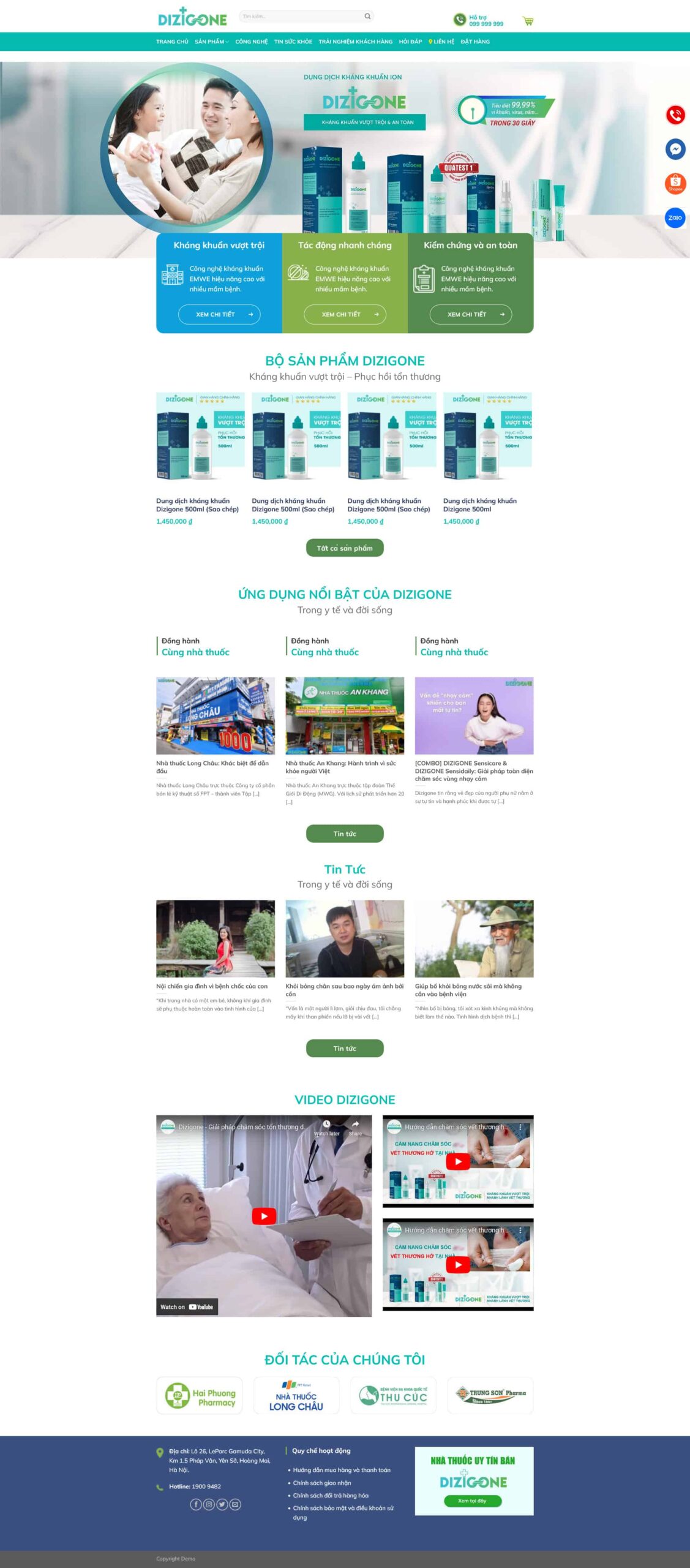 Website Bán Thuốc Da Liễu giao diện website bán thuốc da liễu và dung dịch sát khuẩn chuẩn SEO cho doanh nghiệp kinh doanh sức khỏe