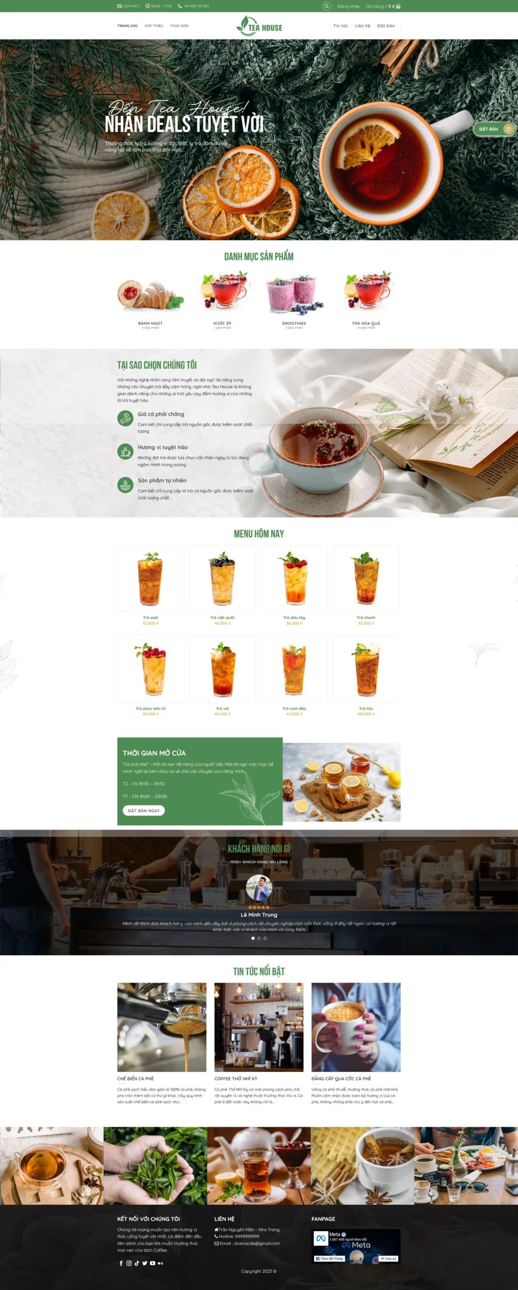 Website Bán Trà Sữa Trà Xanh 05 giao diện bán trà sữa trà xanh trà hoa quả online chuyên nghiệp