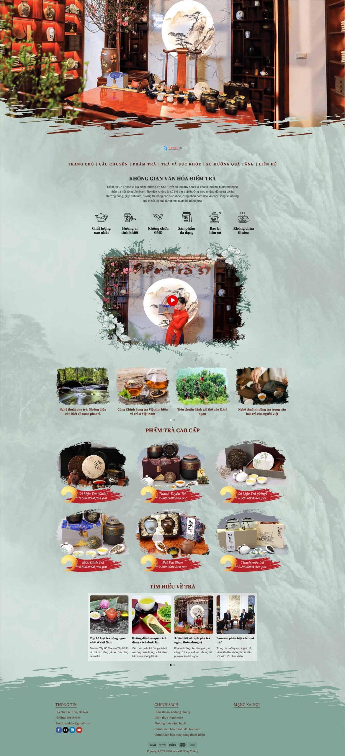 Website Bán Trà giao diện website bán trà truyền thống và hiện đại.