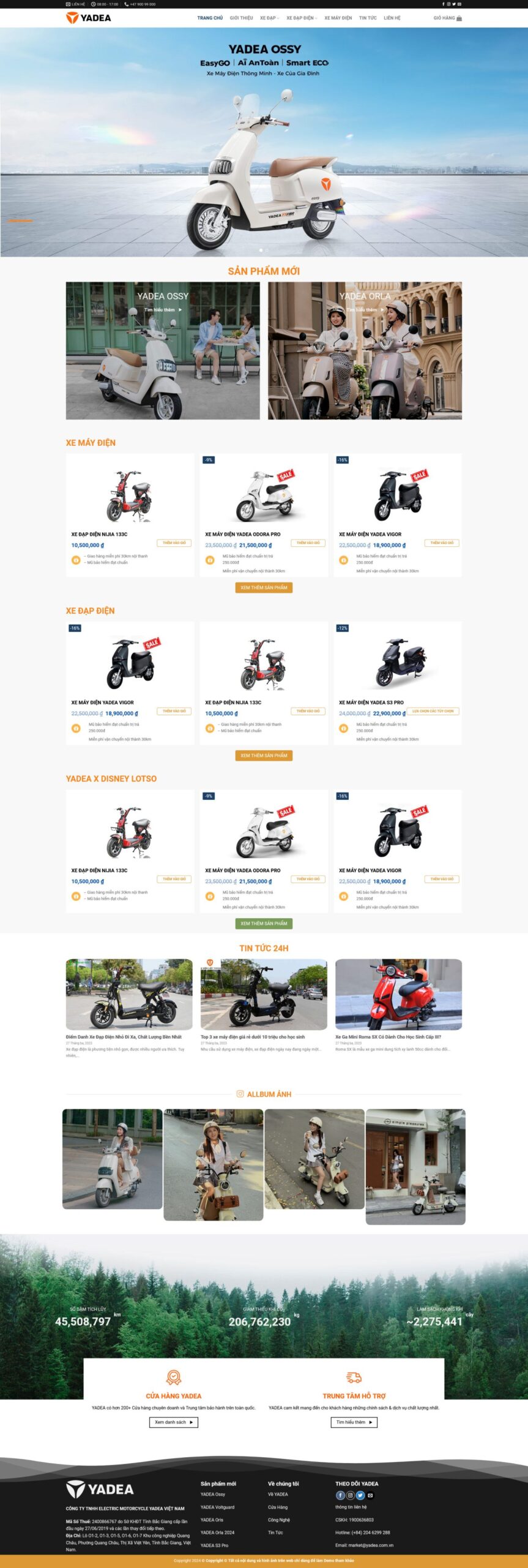 Giao diện Website Bán Xe Điện 02 – mẫu website xe cộ chuẩn SEO