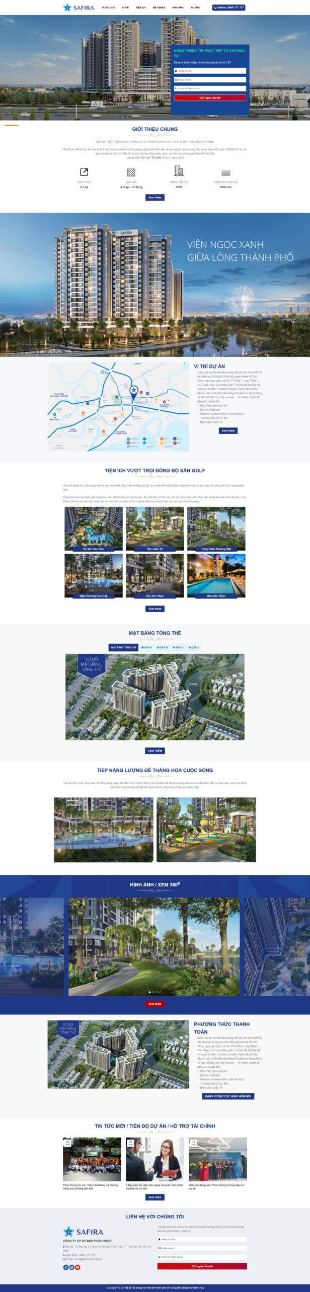 Website Bất Động Sản 015 – giao diện landing page dự án bất động sản hiện đại, tối ưu chuyển đổi
