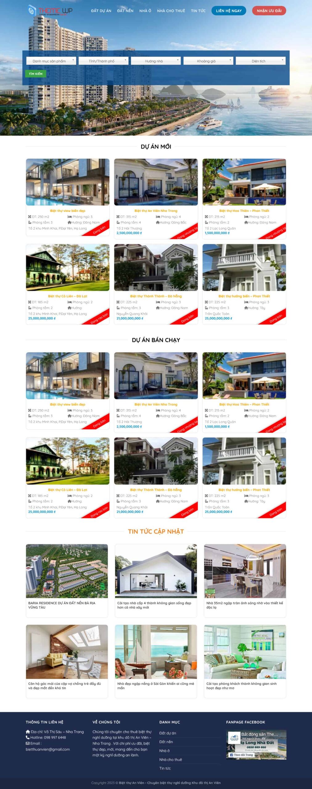 Website Bất Động Sản 17 – giao diện website đăng tin bất động sản có bộ lọc tìm kiếm thông minh