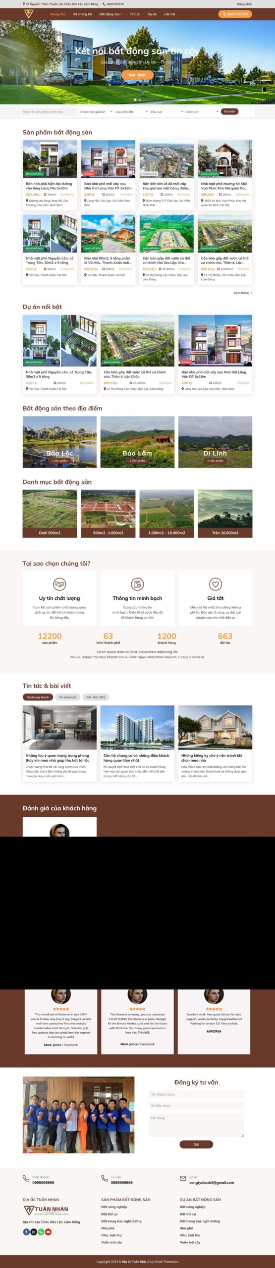 Website Bất Động Sản 33 – giao diện website mua bán và tìm kiếm bất động sản chuyên nghiệp