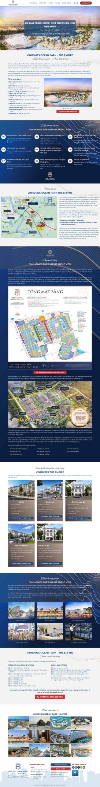 Website Bất Động Sản 35 – giao diện landing page dự án bất động sản cao cấp với mặt bằng và tiện ích