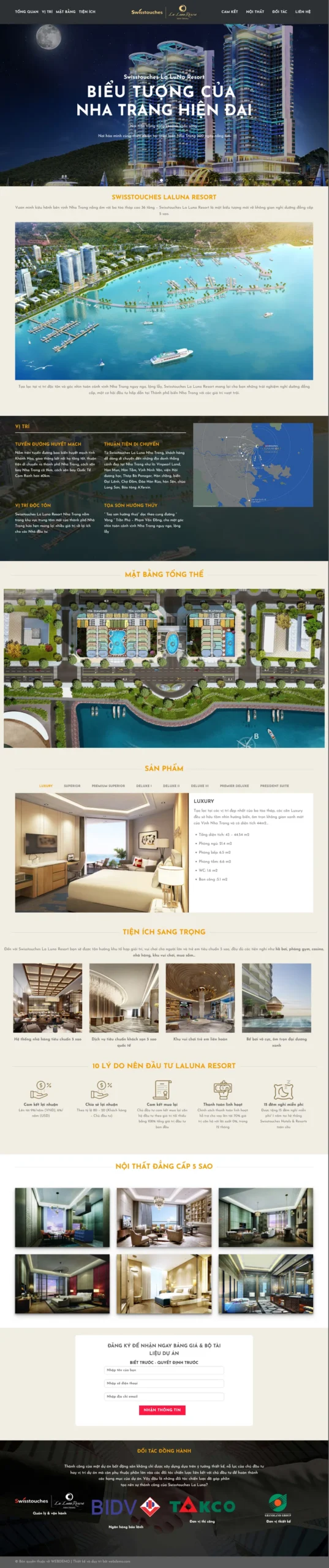 Website Bất Động Sản 42 – giao diện landing page dự án bất động sản nghỉ dưỡng ven biển cao cấp