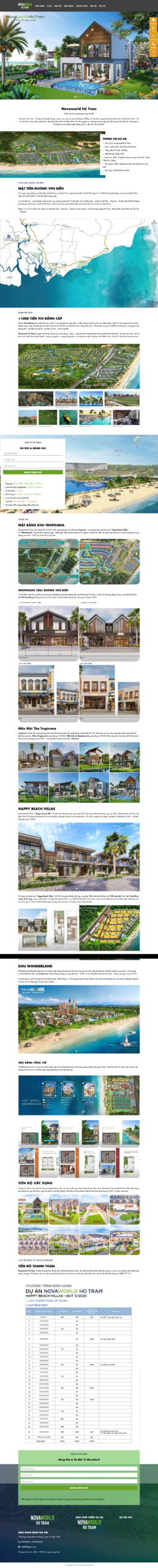 Website Bất Động Sản Novaland – giao diện landing page dự án bất động sản cao cấp