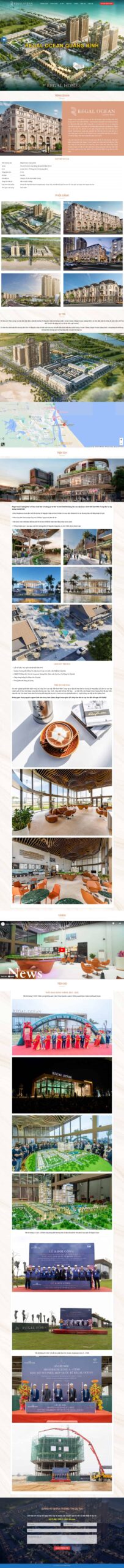 Website Bất Động Sản Regal Ocean Quảng Bình – giao diện landing page dự án bất động sản ven biển cao cấp hiện đại