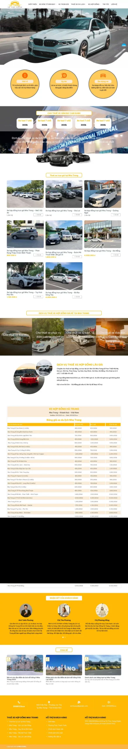 Website Cho Thuê Xe 06 giao diện website dịch vụ cho thuê xe du lịch