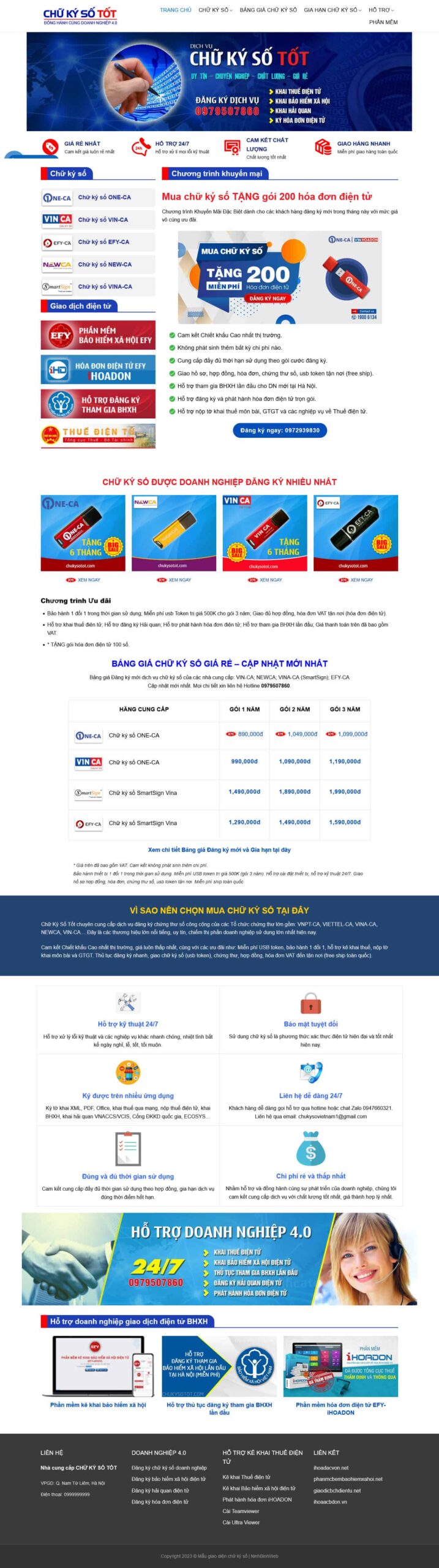 Website Chữ Ký Số Giới Thiệu Công Ty – giao diện website giới thiệu dịch vụ chữ ký số chuyên nghiệp.