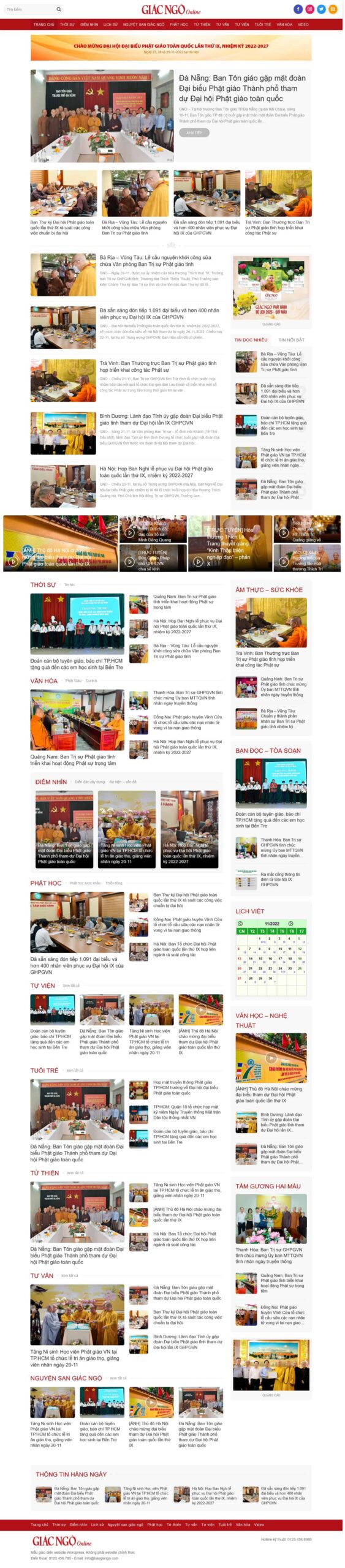 Website Chùa 02 giao diện website tin tức Phật giáo cho chùa và tự viện chuẩn SEO