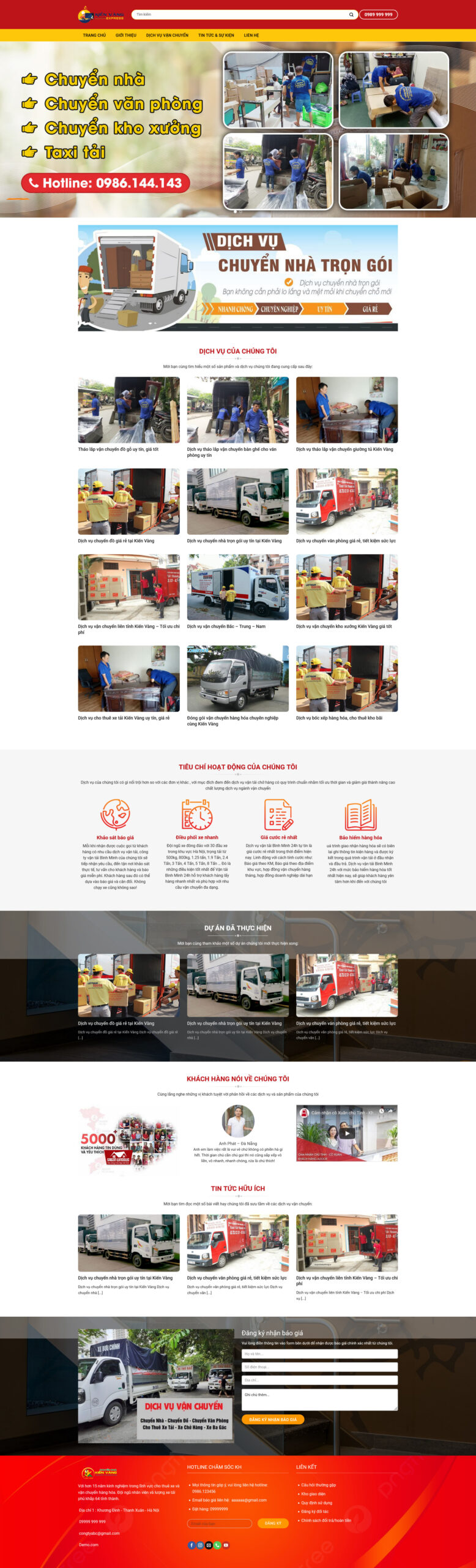 Website Chuyển Nhà 01 – giao diện website dịch vụ chuyển nhà trọn gói chuyên nghiệp