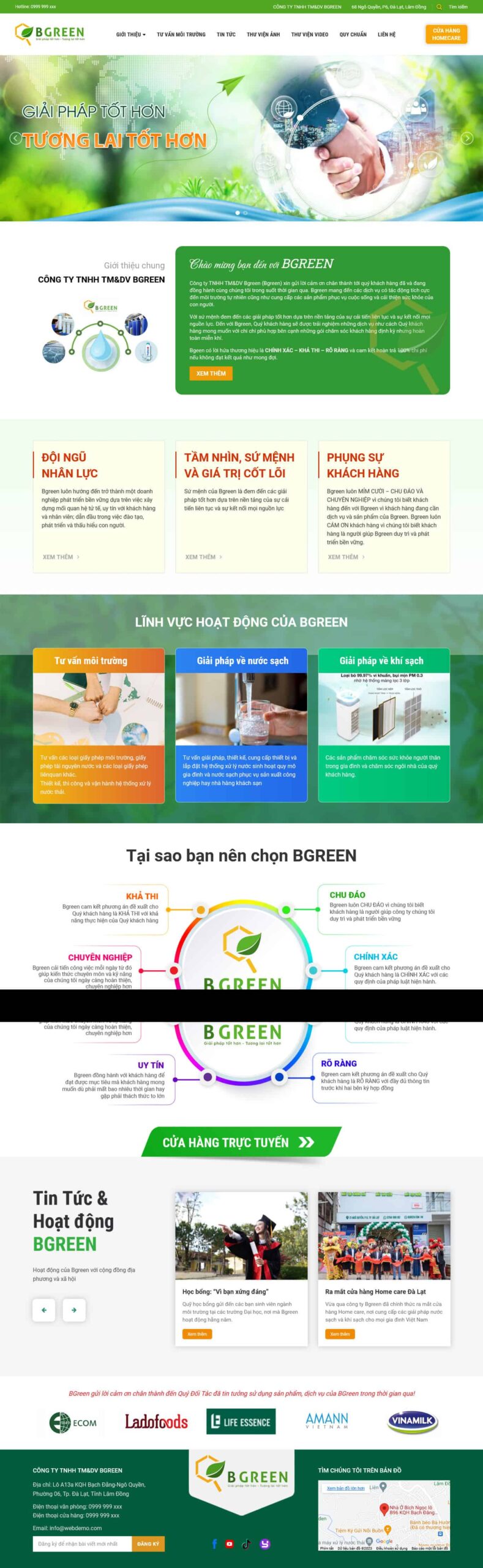 Website Công Ty 8 Chuyên Máy Lọc Nước giao diện dịch vụ nước sạch và môi trường chuyên nghiệp