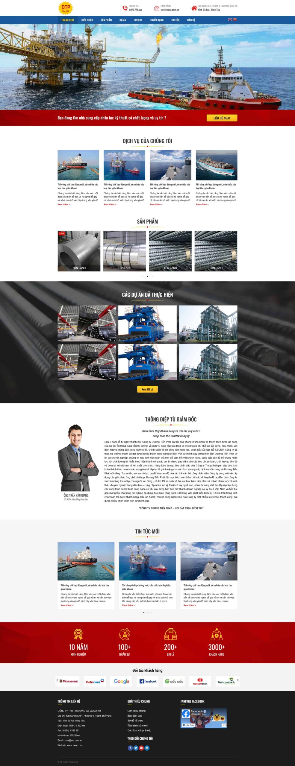 Website Công Ty Cơ Khí 05 giao diện website công ty cơ khí hiện đại, chuẩn SEO, tối ưu hiển thị sản phẩm và công trình