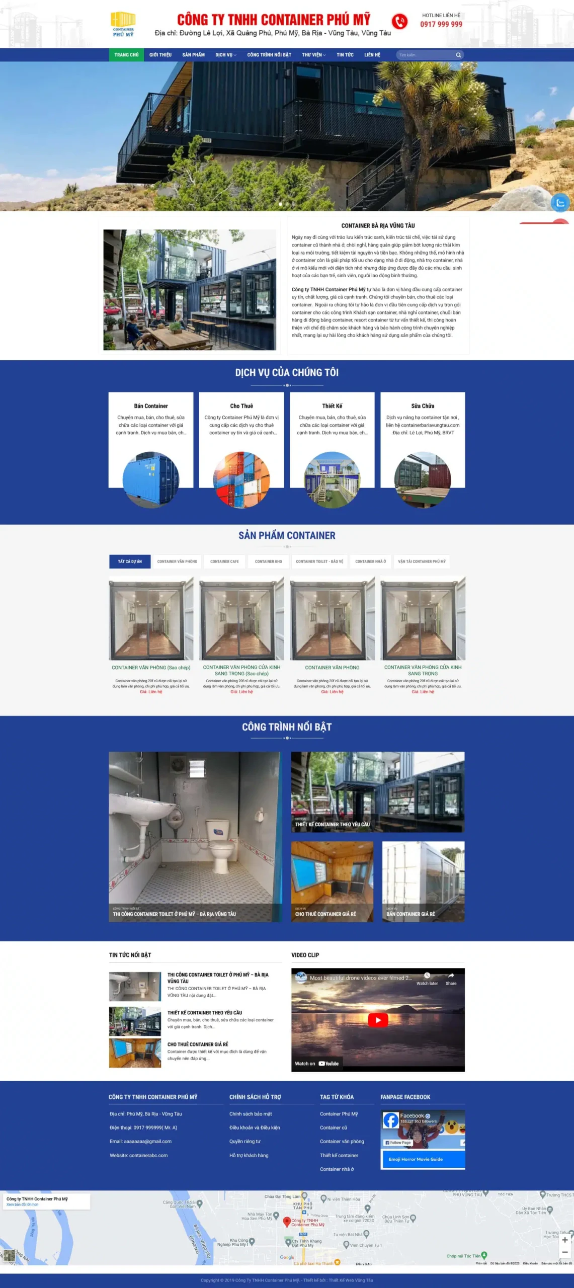 Website Công Ty Container giao diện doanh nghiệp container chuyên nghiệp