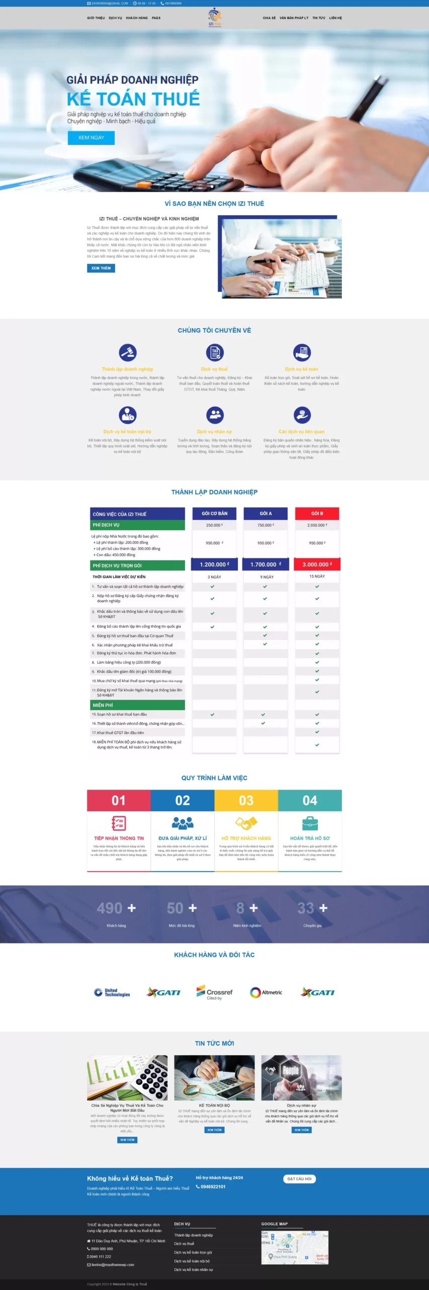 Website Công Ty Kế Toán Thuế giao diện dịch vụ kế toán và tư vấn thuế chuyên nghiệp