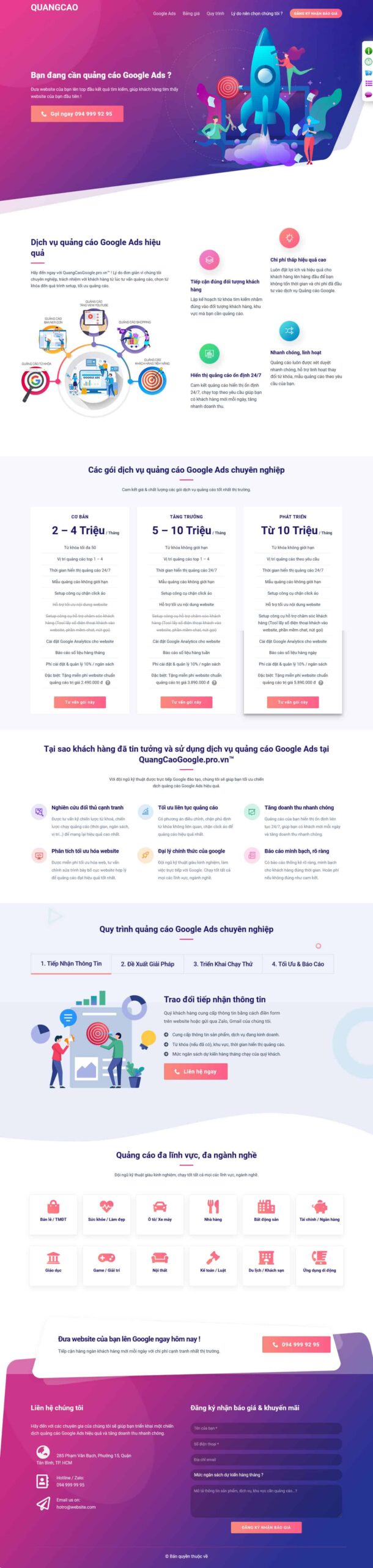 Website Công Ty Quảng Cáo Marketing giao diện website quảng cáo hiện đại, chuẩn SEO, tối ưu hiển thị dịch vụ Google Ads và chuyển đổi