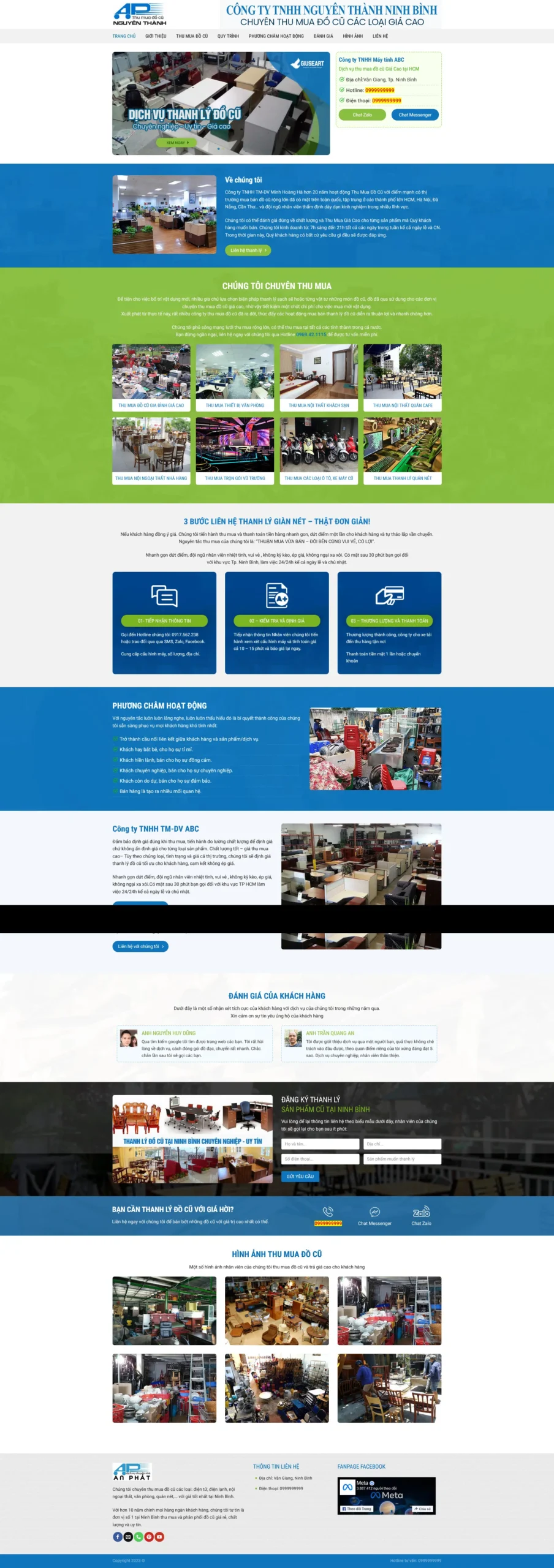 Website Công Ty Thanh Lý Đồ Cũ – giao diện website công ty thu mua và thanh lý đồ cũ chuyên nghiệp