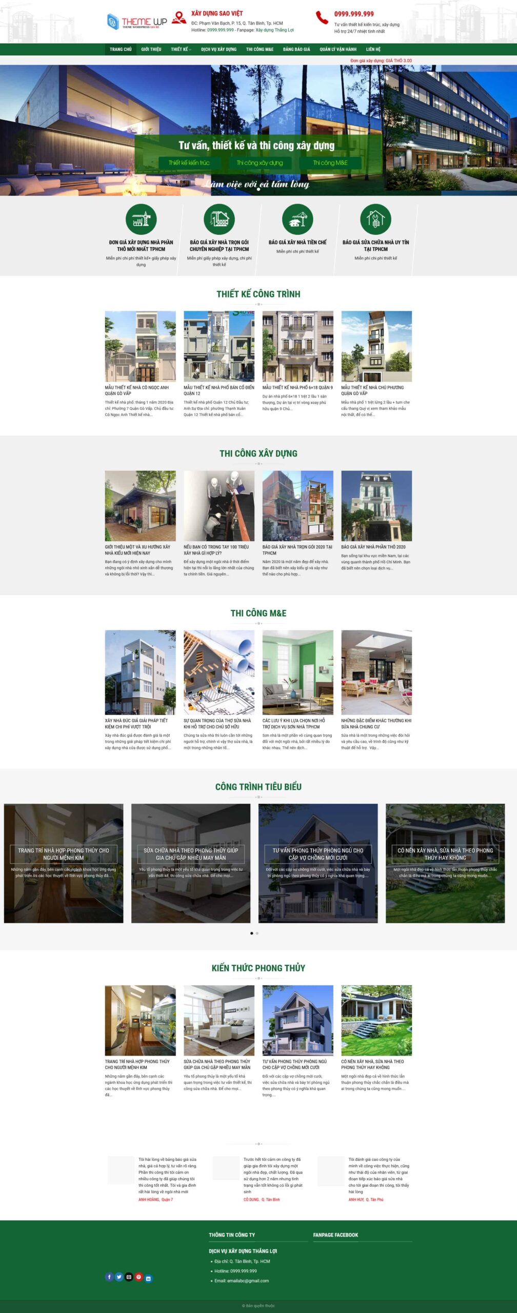 Website Công Ty Xây Dựng 05 giao diện website doanh nghiệp xây dựng chuyên nghiệp giới thiệu dịch vụ và công trình thực tế