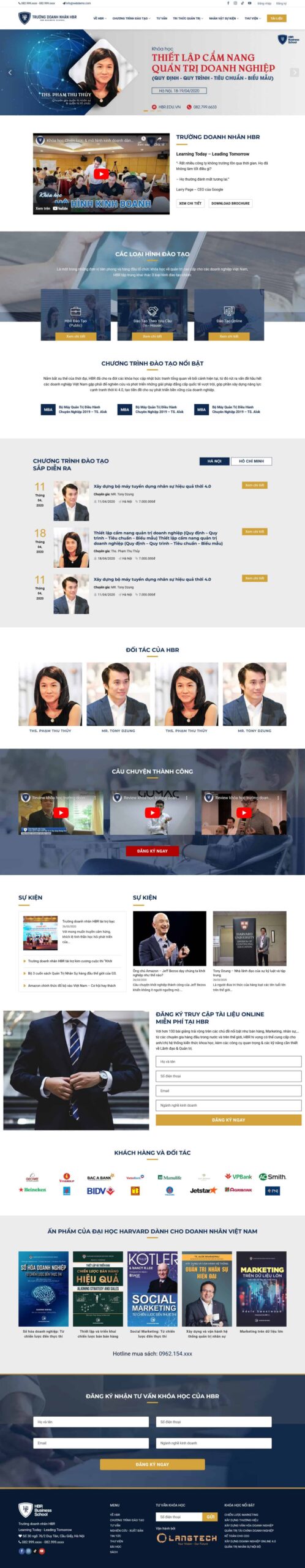 Website Đào Tạo 02 – giao diện website đào tạo và huấn luyện doanh nghiệp chuyên nghiệp
