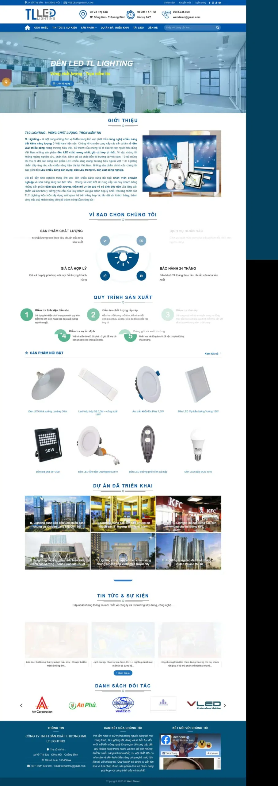 Website Đèn Led 03 giao diện website bán hàng đèn LED chiếu sáng chuyên nghiệp