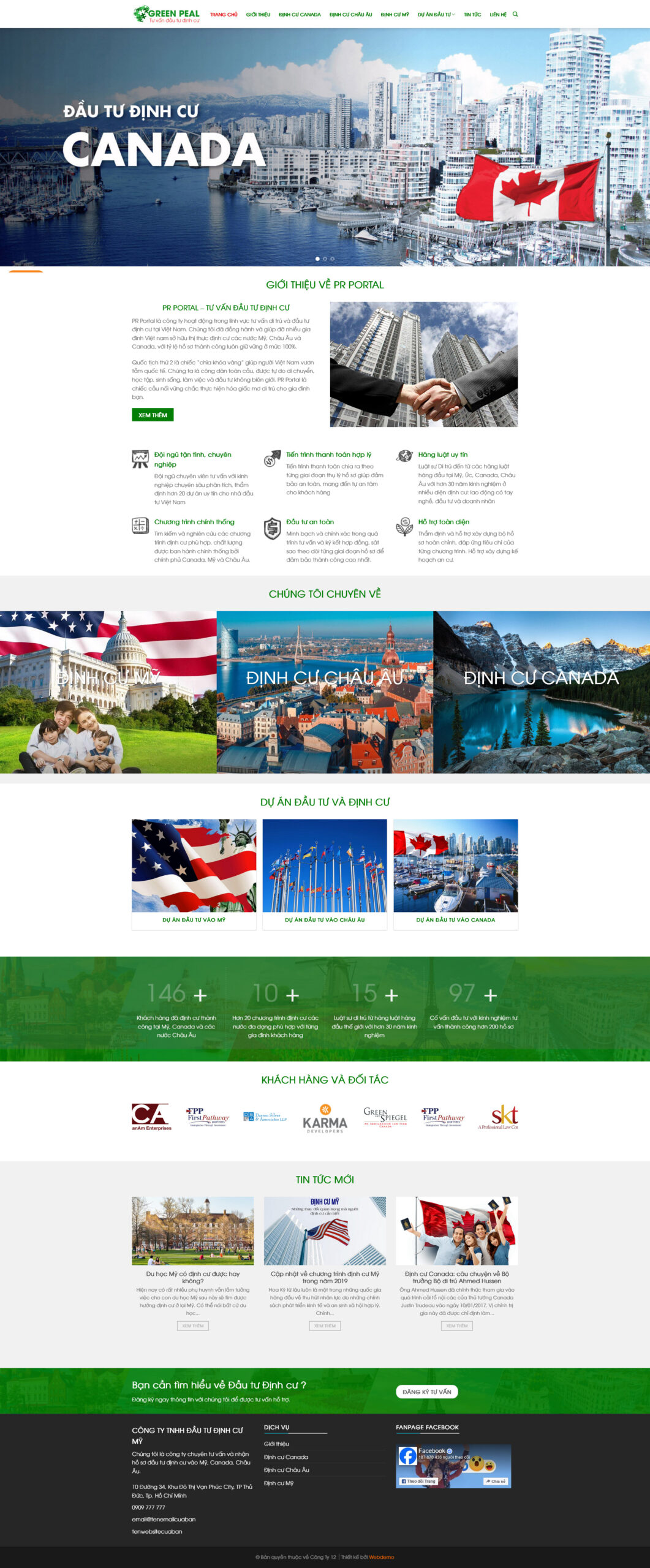 Website Dịch Vụ Định Cư Du Học – giao diện website tư vấn định cư và du học quốc tế chuyên nghiệp