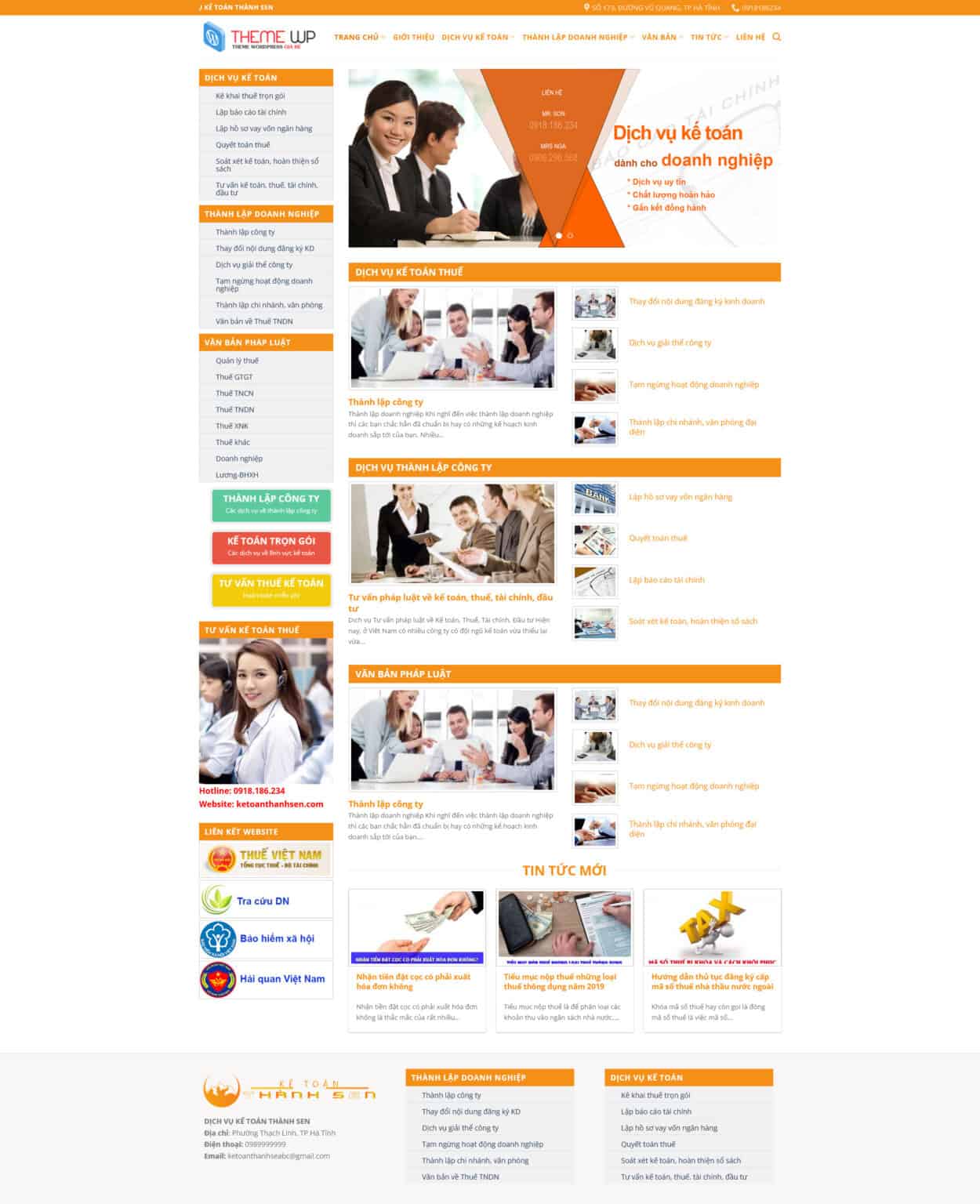 Website Dịch Vụ Kế Toán – giao diện website công ty kế toán chuyên nghiệp, bố cục rõ ràng, dễ tư vấn doanh nghiệp.