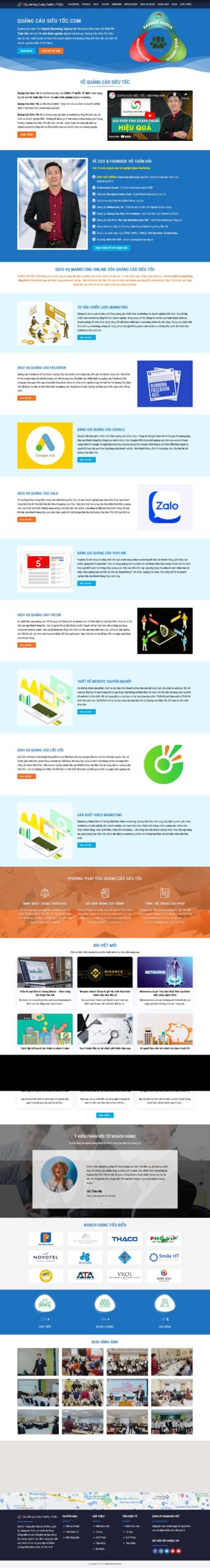 Website Dịch Vụ Quảng Cáo Siêu Tốc giao diện website dịch vụ marketing quảng cáo chuyên nghiệp