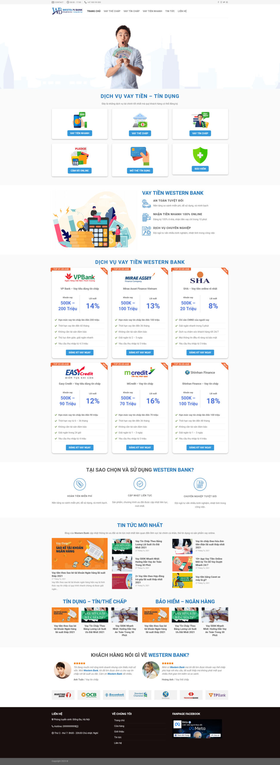 Website Dịch Vụ Tài Chính Vay Tiền 01 – giao diện website dịch vụ vay tiền và tín dụng chuyên nghiệp