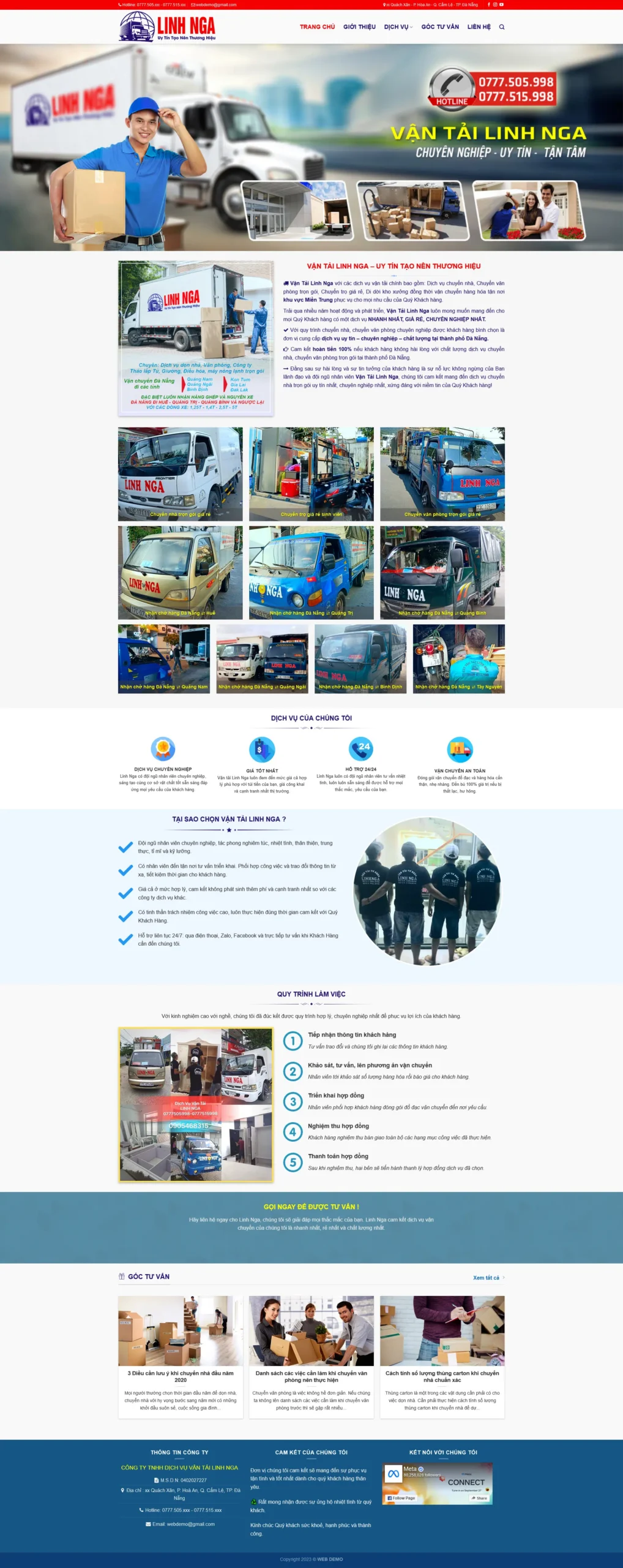 Website Dịch Vụ Vận Tải Chuyển Nhà – giao diện website dịch vụ vận chuyển và chuyển nhà chuyên nghiệp