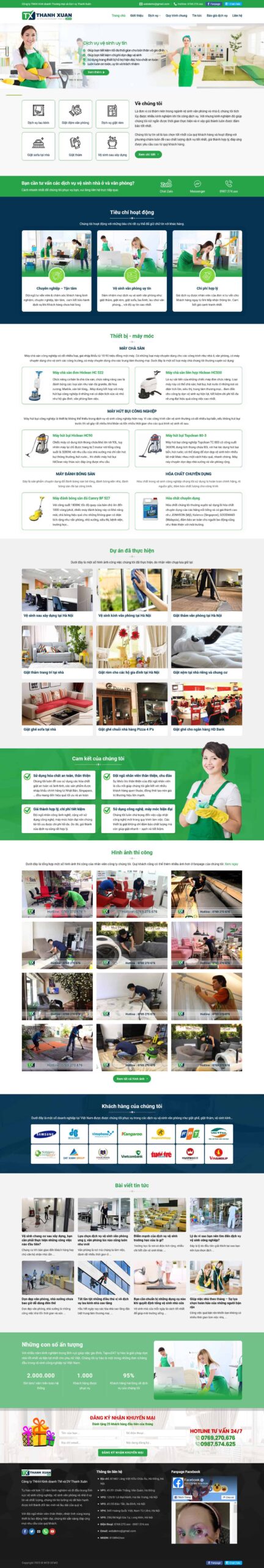 Website Dịch Vụ Vệ Sinh 04 – giao diện website dịch vụ vệ sinh chuyên nghiệp, hiện đại.