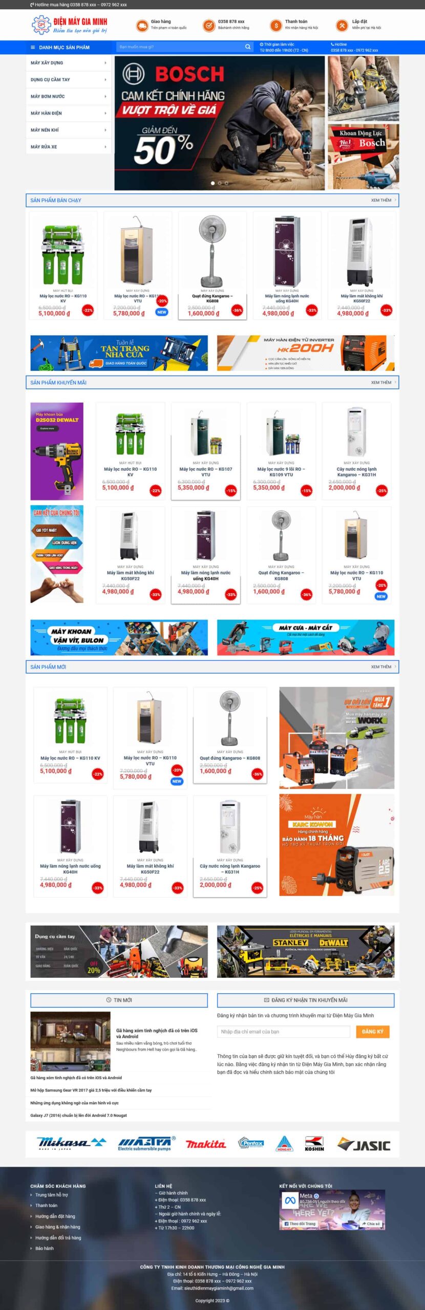 Website Điện Máy 06 – giao diện website bán điện máy và gia dụng chuyên nghiệp