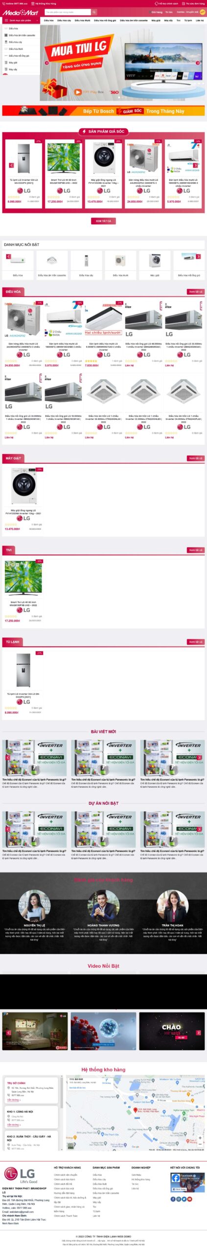 Website Điện Máy 08 – giao diện website bán điện máy LG chuyên nghiệp