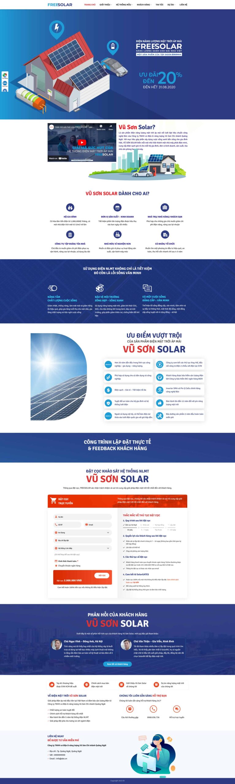 Website Điện Năng Lượng Mặt Trời giao diện website dịch vụ điện năng lượng mặt trời chuyên nghiệp