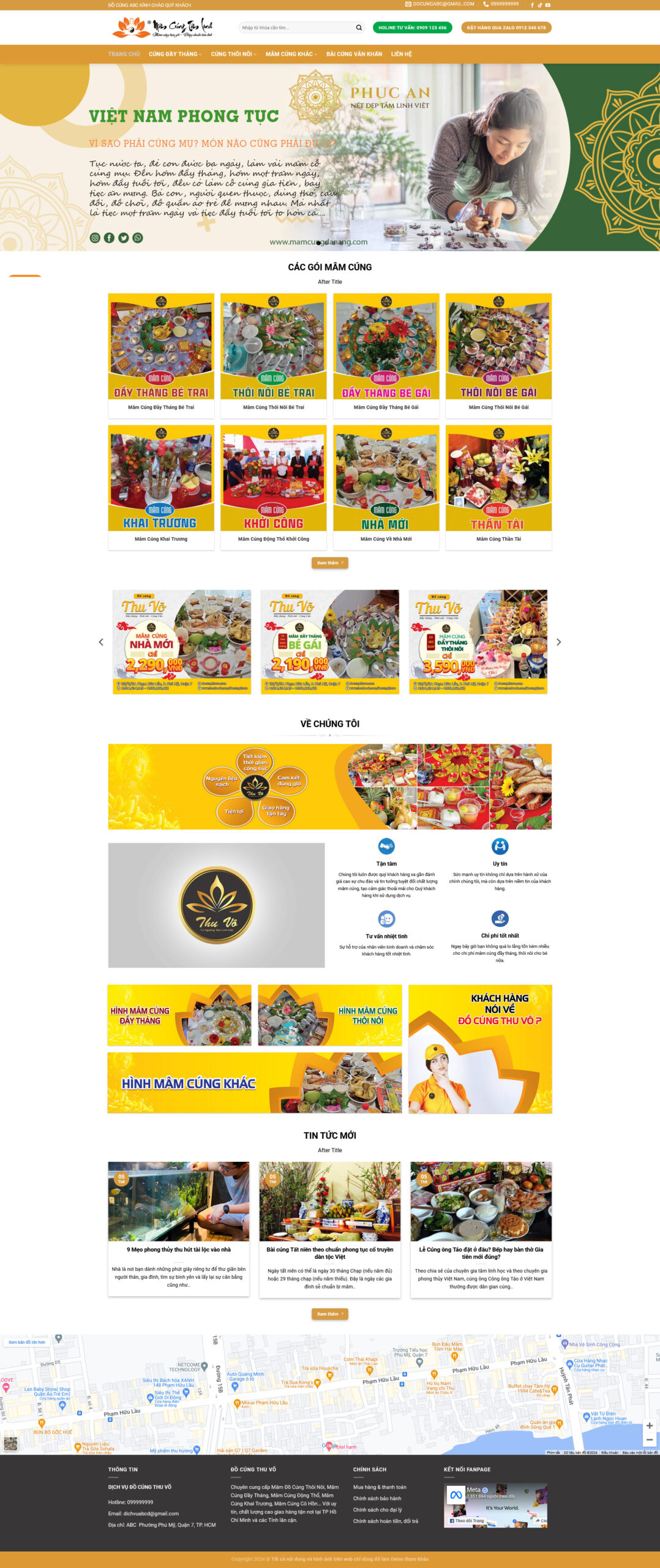 Website Đồ Cúng Mâm Cúng – giao diện website dịch vụ đồ cúng mâm cúng chuyên nghiệp