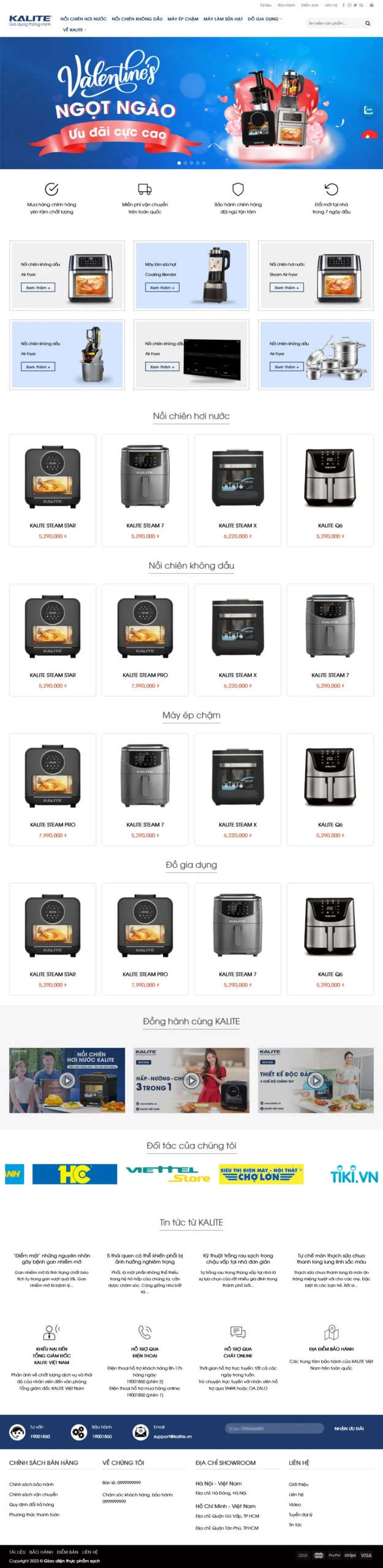 Website Đồ Gia Dụng Nồi Chiên Không Dầu – giao diện website bán nồi chiên không dầu và đồ gia dụng chuyên nghiệp