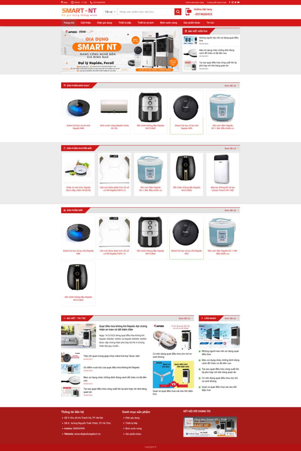 Website Đồ Gia Dụng giao diện website bán hàng thiết bị gia dụng hiện đại